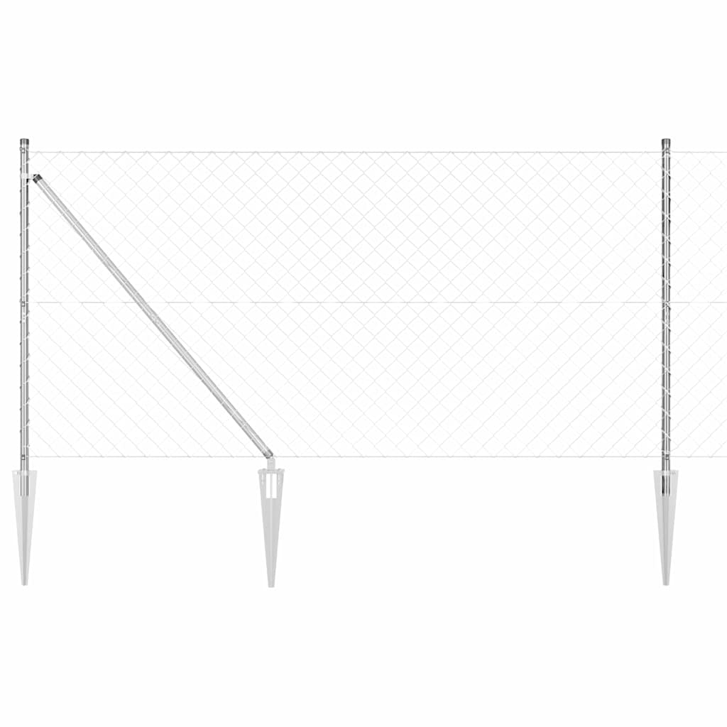 Vidaxl afrasteringspaal zilver 10 x 1,4 m (60 x 60 mm gaas) staal