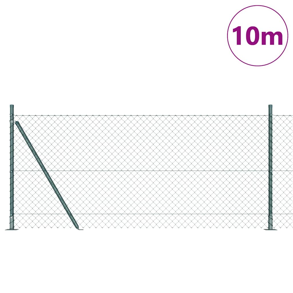 Poste para valla vidaxl verde 10 x 1 m (malla 40 x 40 mm) acero y PVC