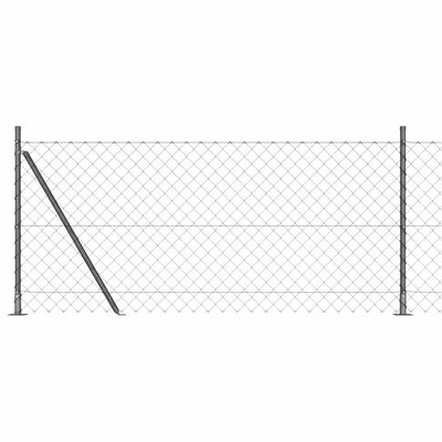Vidaxl afrasteringspaal grijs 10 x 0,8 m (60 x 60 mm gaas)