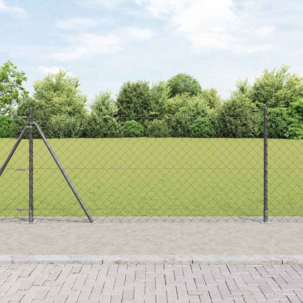 Poste para valla vidaxl gris 10 x 1 m (malla 60 x 60 mm) acero y PVC