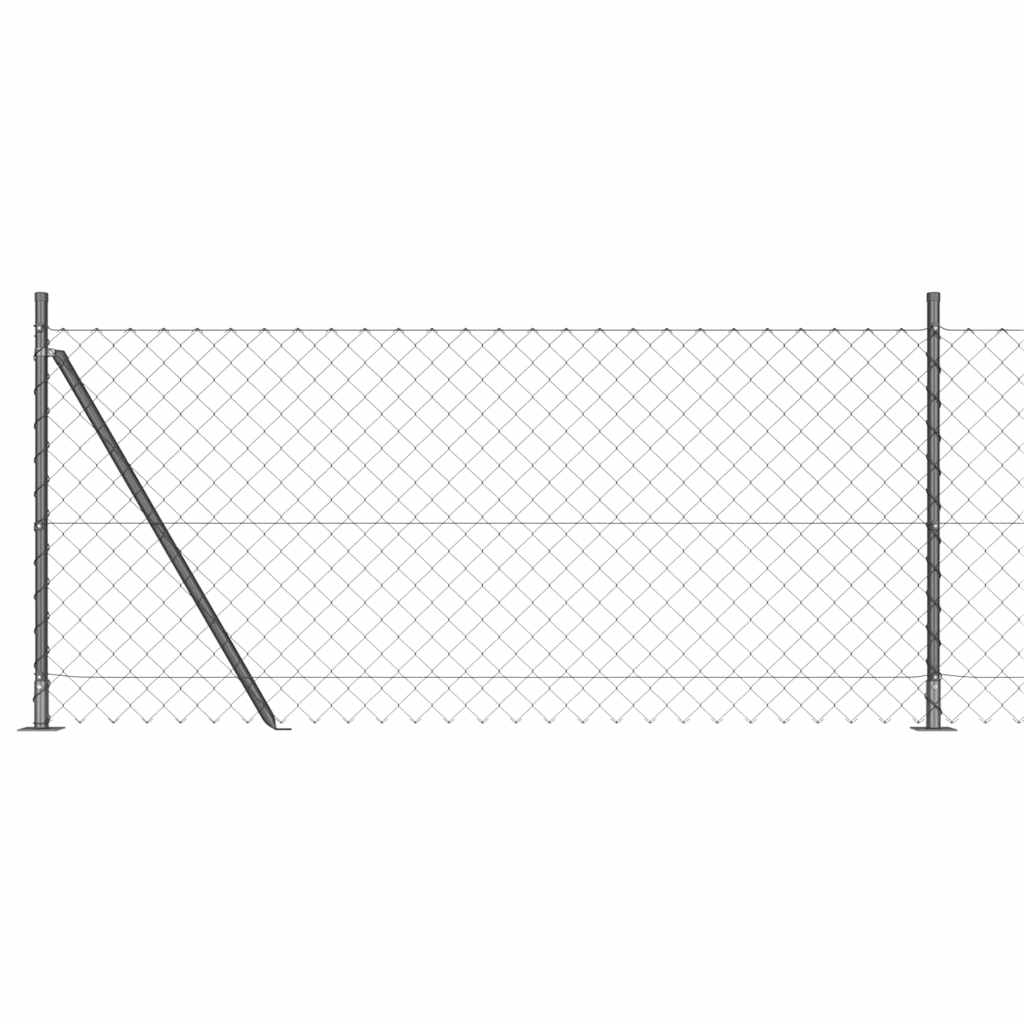 Poste para valla vidaxl gris 10 x 1 m (malla 60 x 60 mm) acero y PVC