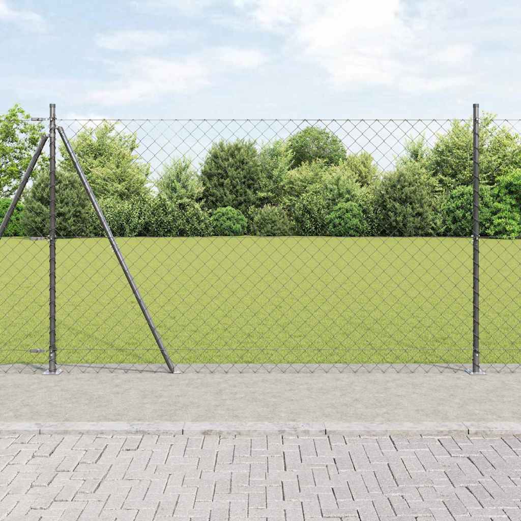 Vidaxl afrasteringspaal grijs 10 x 1,4 m (60 x 60 mm gaas)