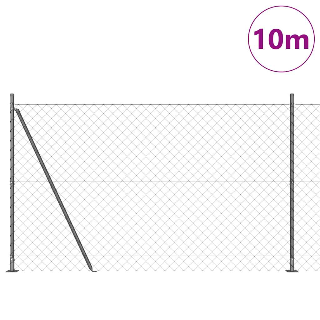 Poste para valla Vidaxl gris 10 x 1,5 m (malla 60 x 60 mm)