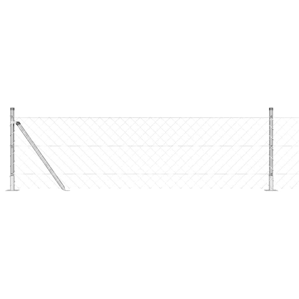 Poste para valla Vidaxl plateado 10 x 0,4 m (malla 60 x 60 mm) acero