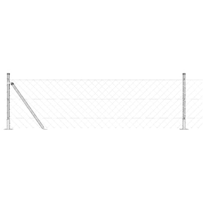 Poste para valla Vidaxl plateado 10 x 0,4 m (malla 60 x 60 mm) acero