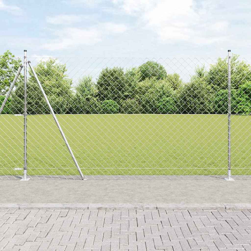 Paletto per recinzione Vidaxl argento 10 x 1,5 m (maglia 60 x 60 mm) in acciaio