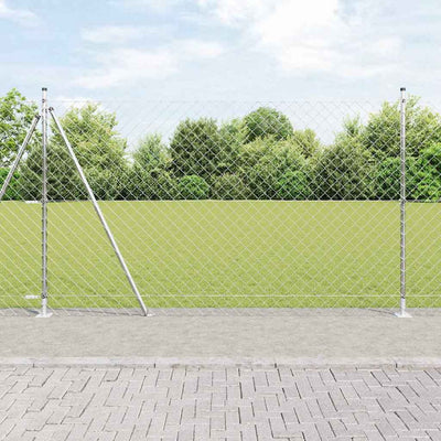 Paletto per recinzione Vidaxl argento 10 x 1,5 m (maglia 60 x 60 mm) in acciaio