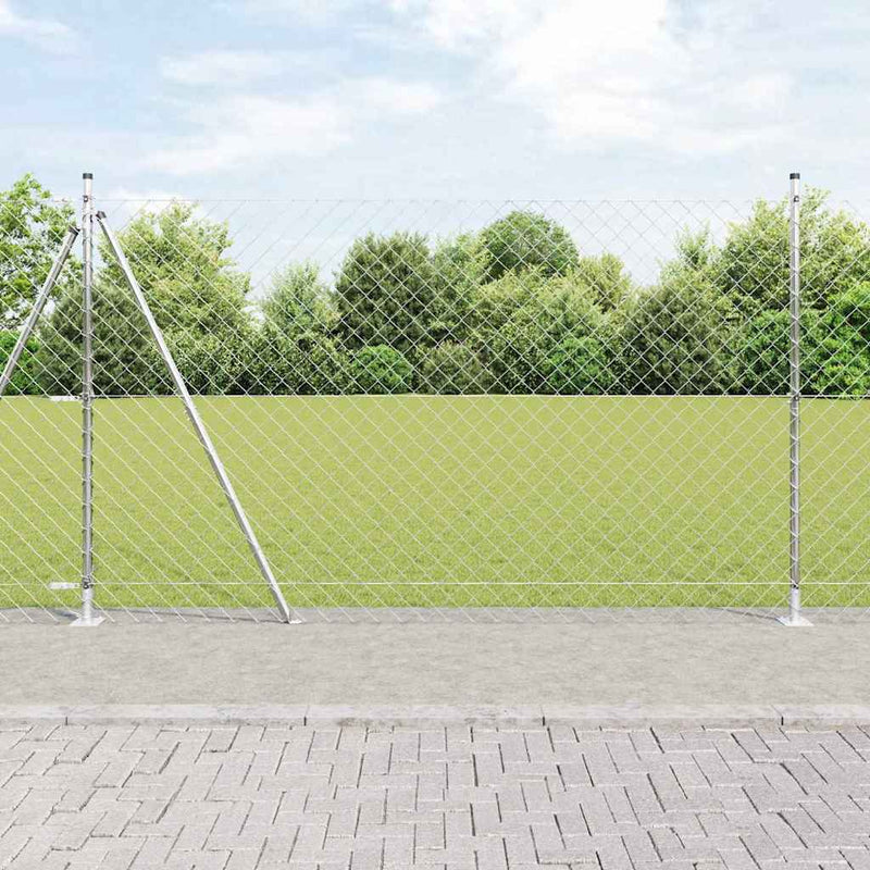 Vidaxl afrasteringspaal zilver 10 x 1,6 m (60 x 60 mm gaas) staal
