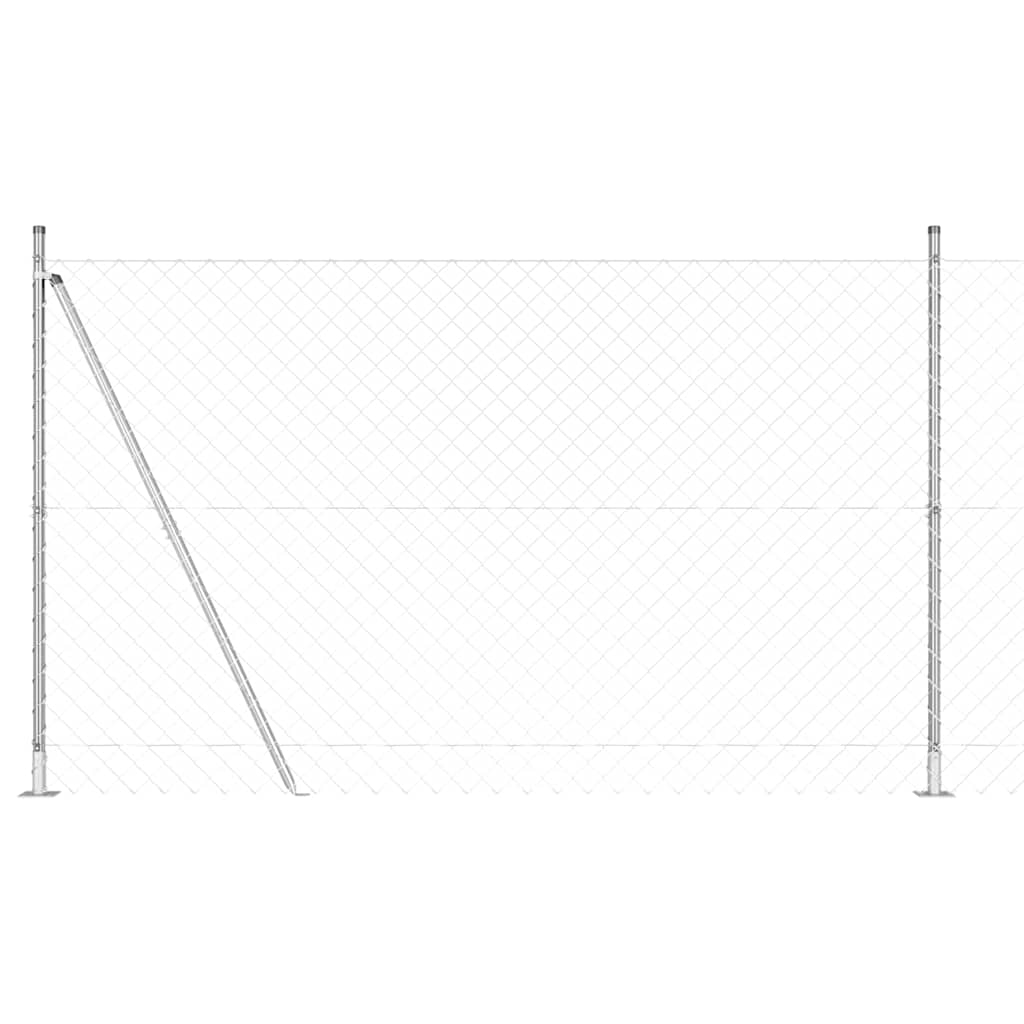 Vidaxl afrasteringspaal zilver 10 x 1,6 m (60 x 60 mm gaas) staal