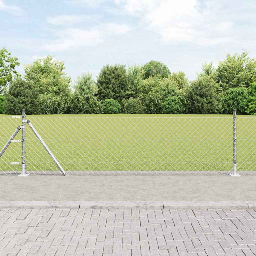 Poste para valla Vidaxl plateado 25 x 0,6 m (malla 60 x 60 mm) acero