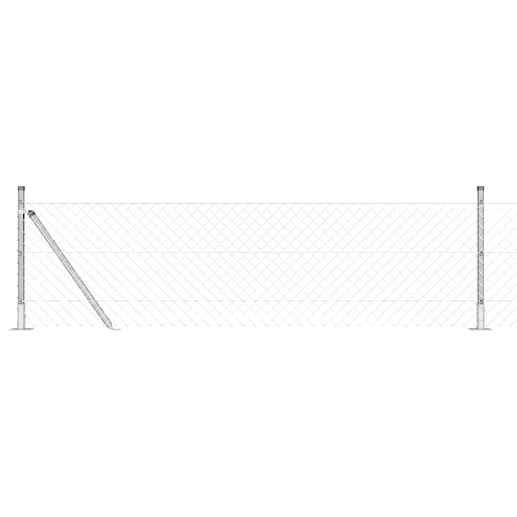 Poste para valla Vidaxl plateado 25 x 0,6 m (malla 60 x 60 mm) acero