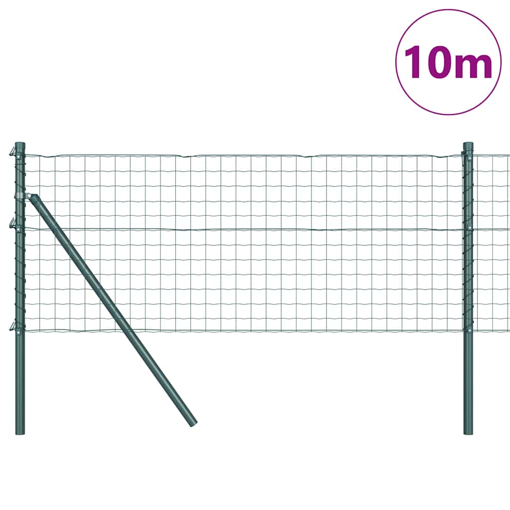 Valla vidaxl con poste verde 0,8 x 10 m acero y PVC