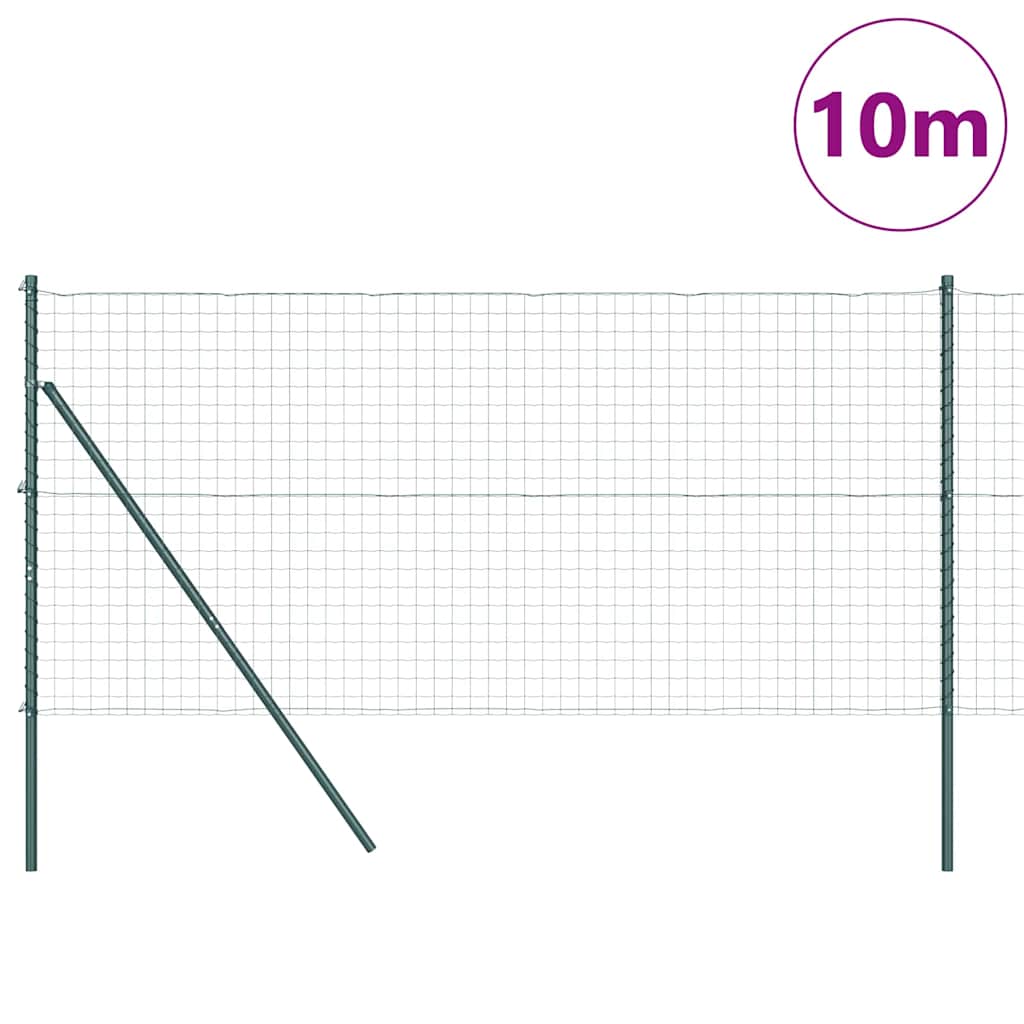 Valla vidaxxl con poste verde 1,4 x 10 m acero y PVC