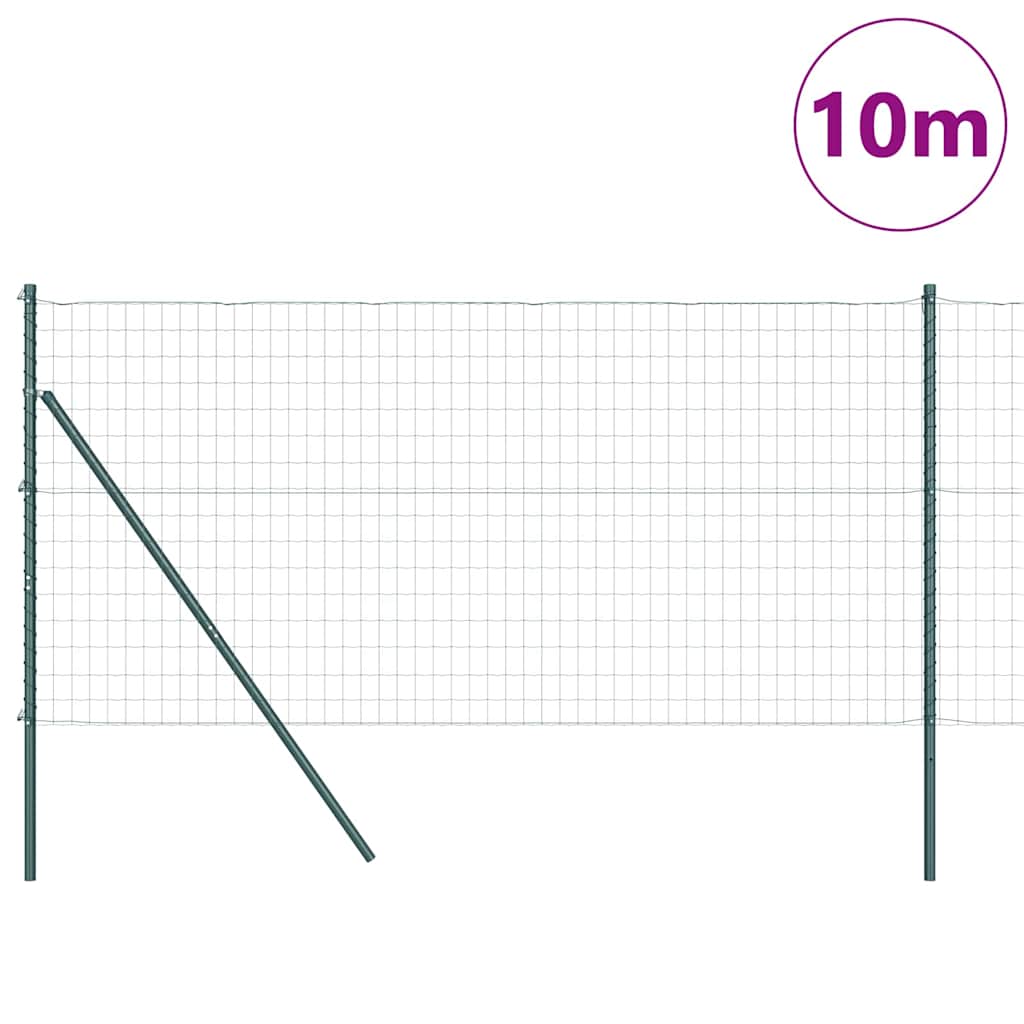 Valla vidaxxl con poste verde 1 x 10 m acero y PVC
