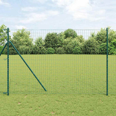Valla vidaxl con poste verde 1,6 x 10 m acero y PVC