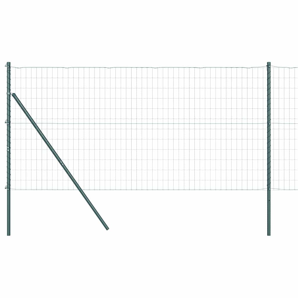 Valla vidaxxl con poste verde 1,2 x 10 m acero y PVC