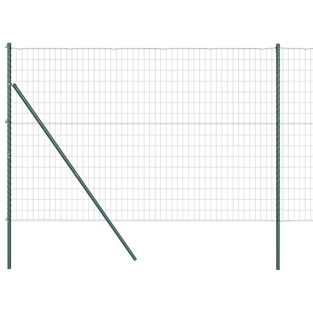 Valla vidaxl con poste verde 1,5 x 10 m acero y PVC