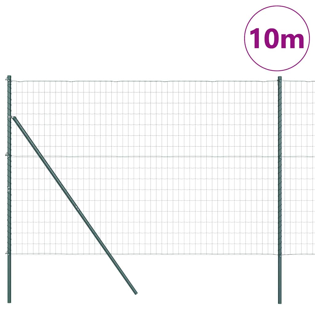 Valla vidaxl con poste verde 1,5 x 10 m acero y PVC