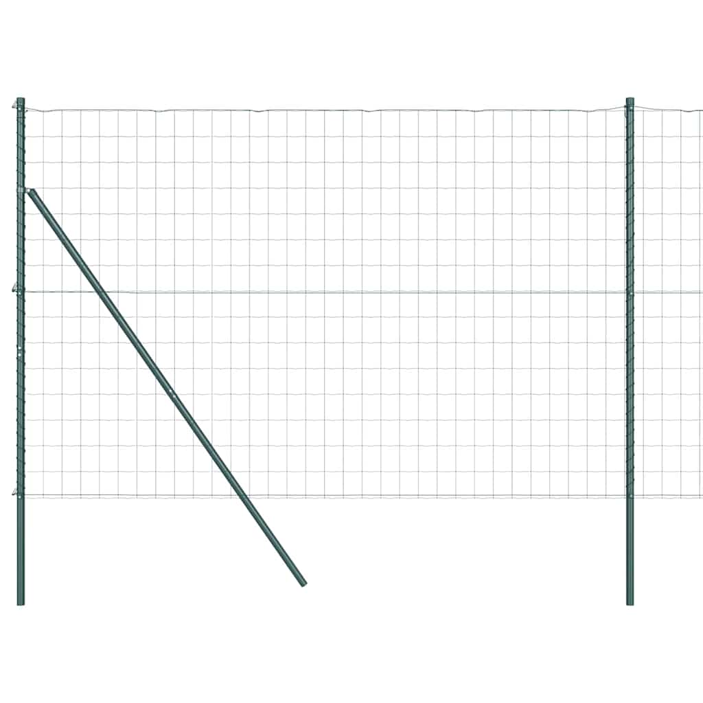 Valla vidaxl con poste verde 1,5 x 10 m acero y PVC