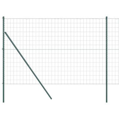 Valla vidaxl con poste verde 1,5 x 10 m acero y PVC