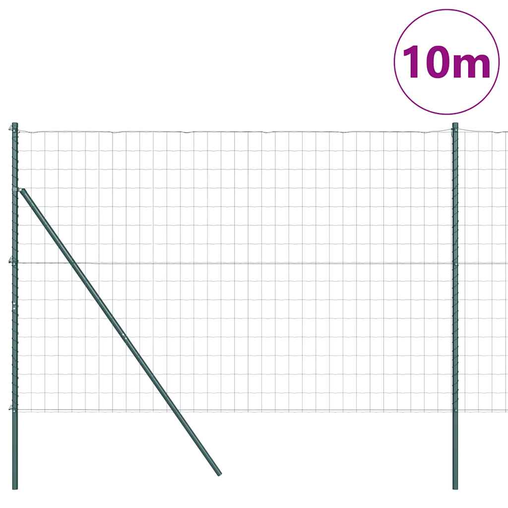 Valla vidaxl con poste verde 1,6 x 10 m acero y PVC