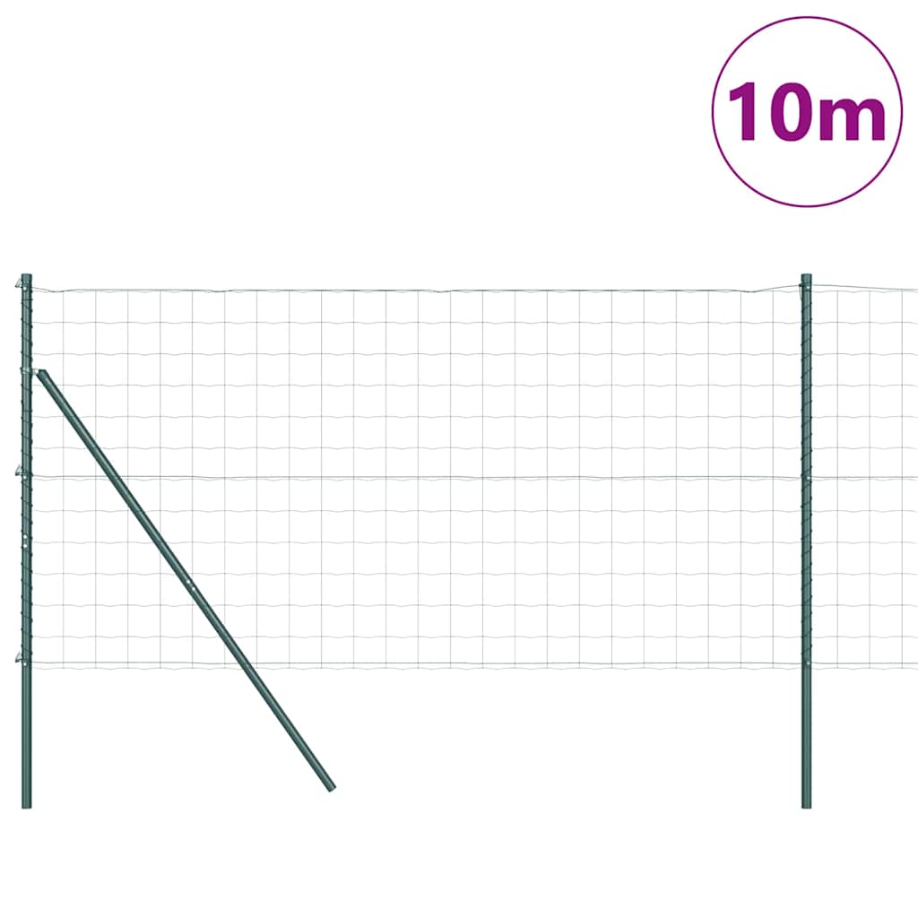 Valla vidaxxl con poste verde 1 x 10 m acero