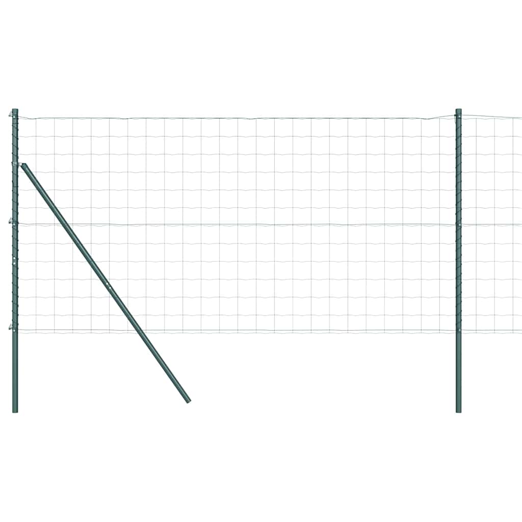 Valla vidaxxl con poste verde 1,4 x 10 m acero y PVC