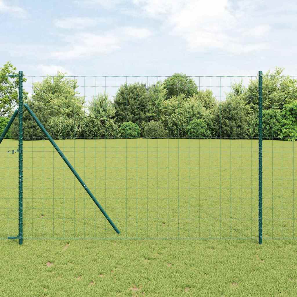 Recinzione Vidaxxl con palo verde 1,5 x 10 m in acciaio
