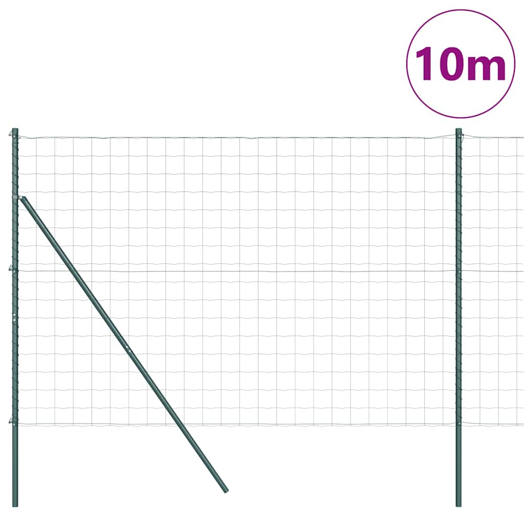 Valla vidaxl con poste verde 1,6 x 10 m acero y PVC