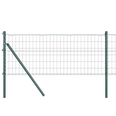 Vidaxl hek met paal groen 0,6 x 25 m staal en pvc