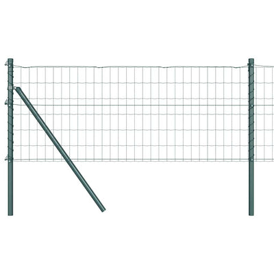 Vidaxl hek met paal groen 0,8 x 25 m staal en pvc