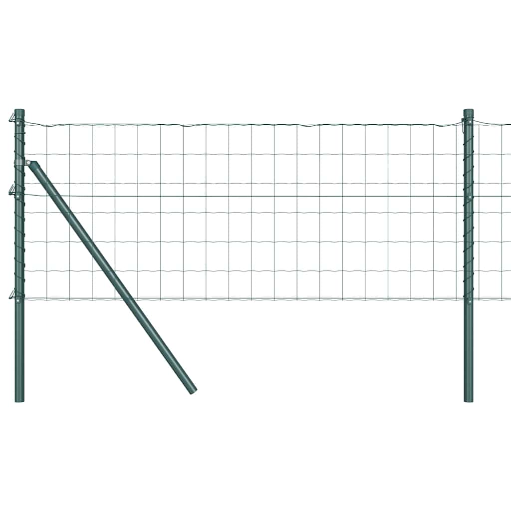 Valla vidaxxl con poste verde 0,8 x 25 m acero y PVC