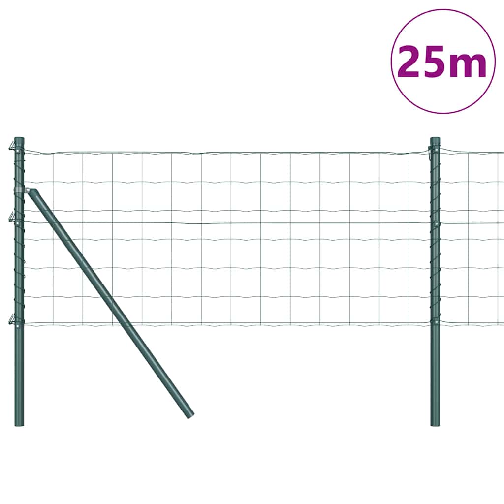 Valla vidaxxl con poste verde 0,8 x 25 m acero