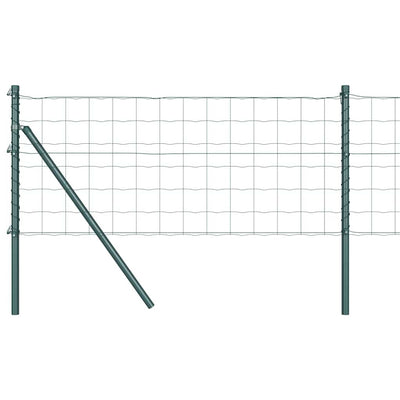 Vidaxl hek met paal groen 0,4 x 50 m staal en pvc