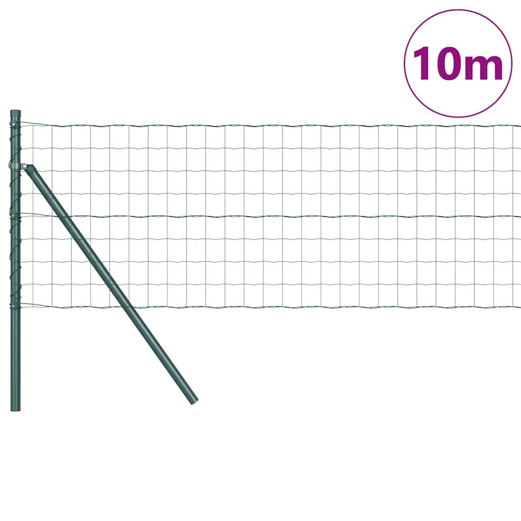 Valla vidaxxl con poste verde 0,4 x 10 m acero y PVC