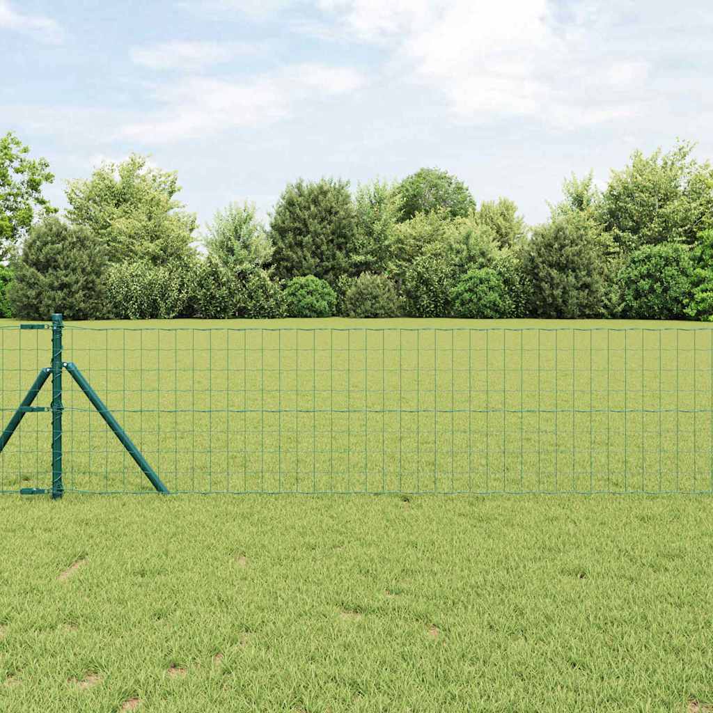 Valla vidaxxl con poste verde 0,8 x 10 m acero