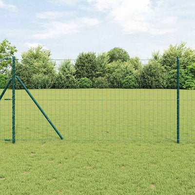 Valla vidaxxl con poste verde 1,4 x 10 m acero y PVC