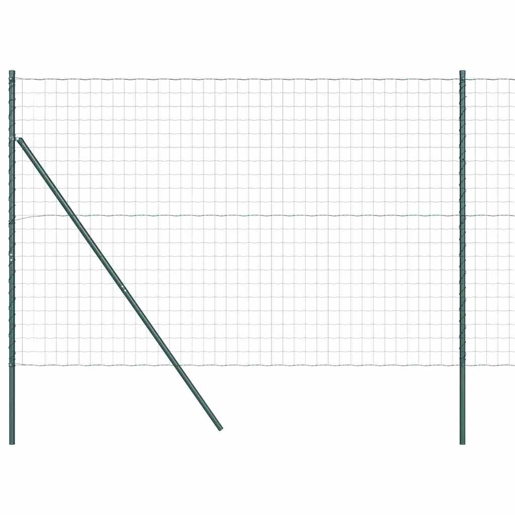 Valla vidaxxl con poste verde 1,5 x 10 m acero