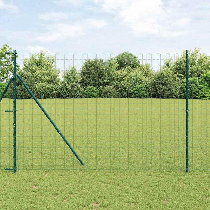 Vidaxl hek met paal groen 1,6 x 10 m staal en pvc