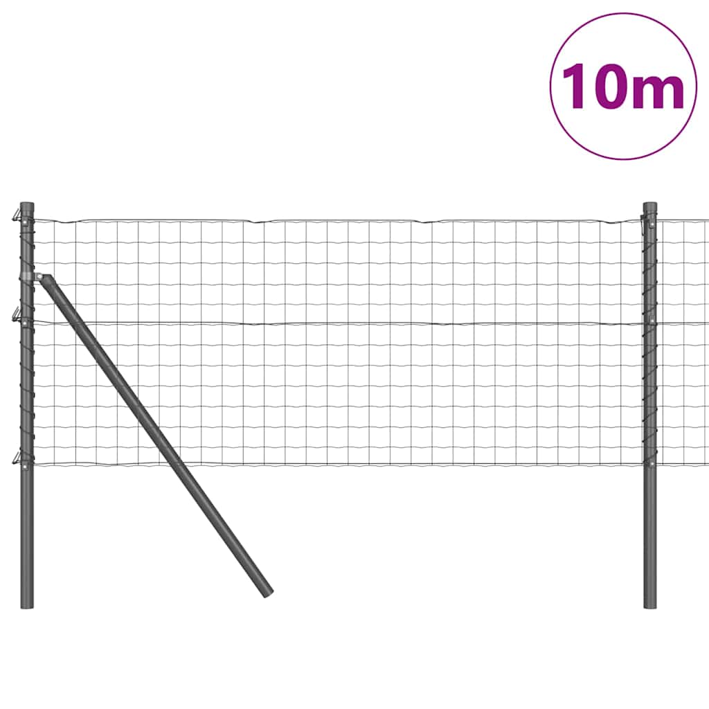 Valla vidaxl con poste gris 0,8 x 10 m acero y PVC