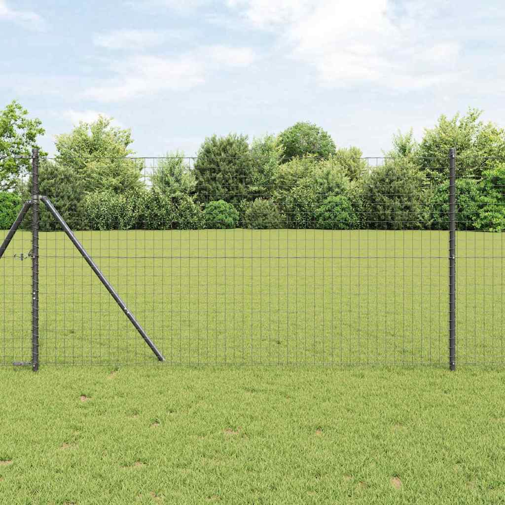 Recinzione Vidaxl con palo grigio 1 x 10 m in acciaio e PVC