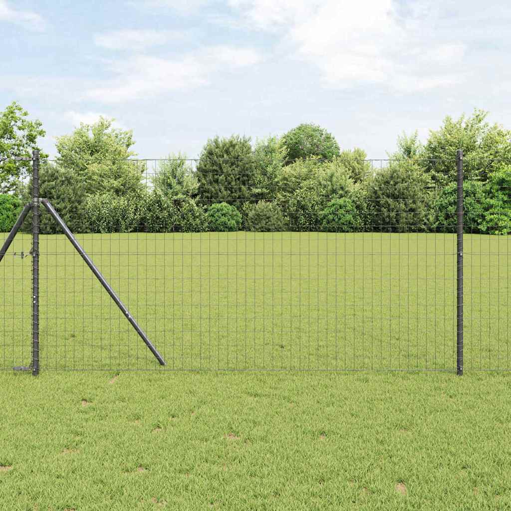Recinzione Vidaxl con palo grigio 1,2 x 10 m in acciaio e PVC