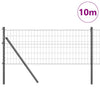 Valla vidaxl con poste gris 0,8 x 10 m acero y PVC