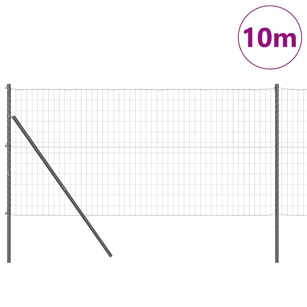 Valla vidaxl con poste gris 1,4 x 10 m acero y PVC