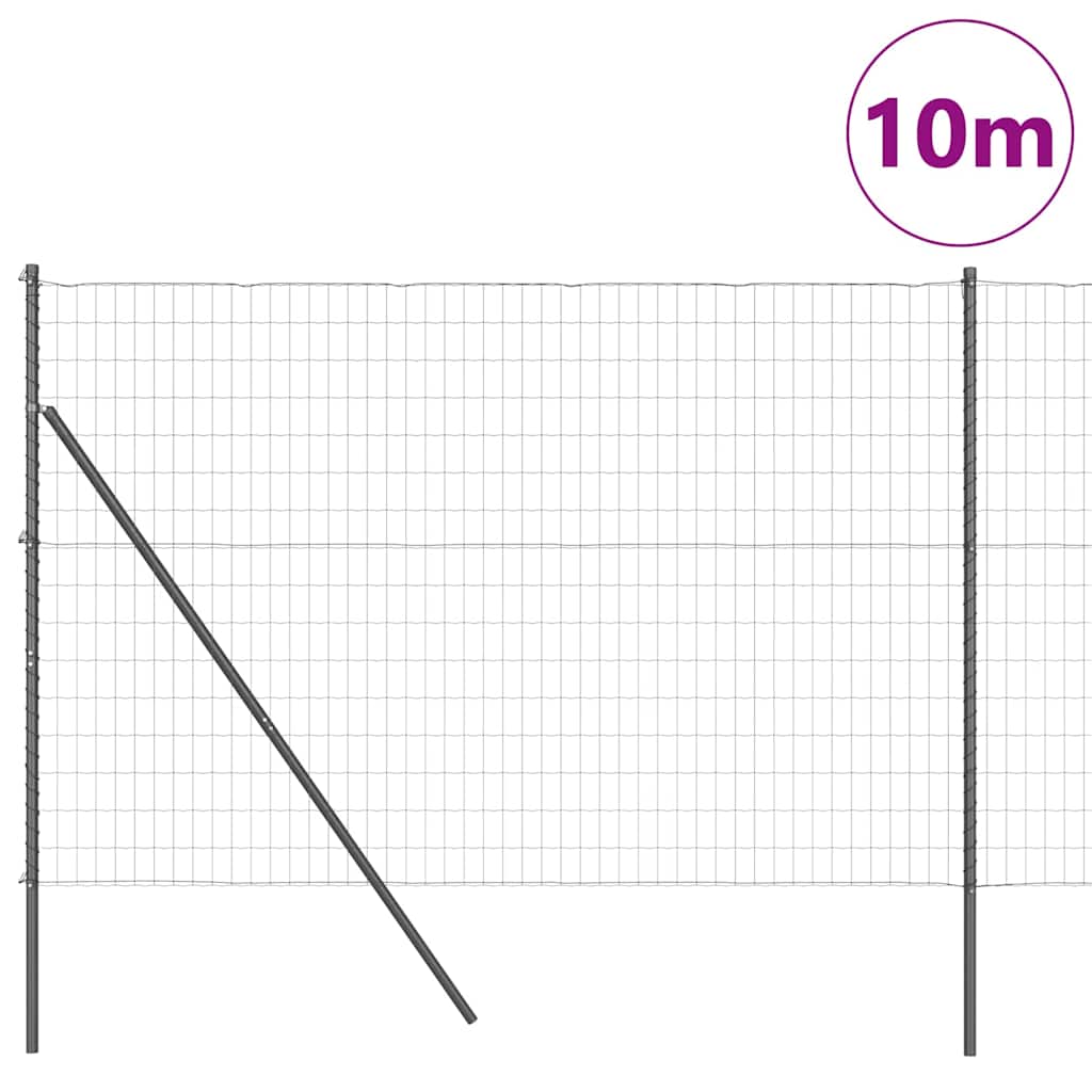 Valla vidaxl con poste gris 1,6 x 10 m acero y PVC