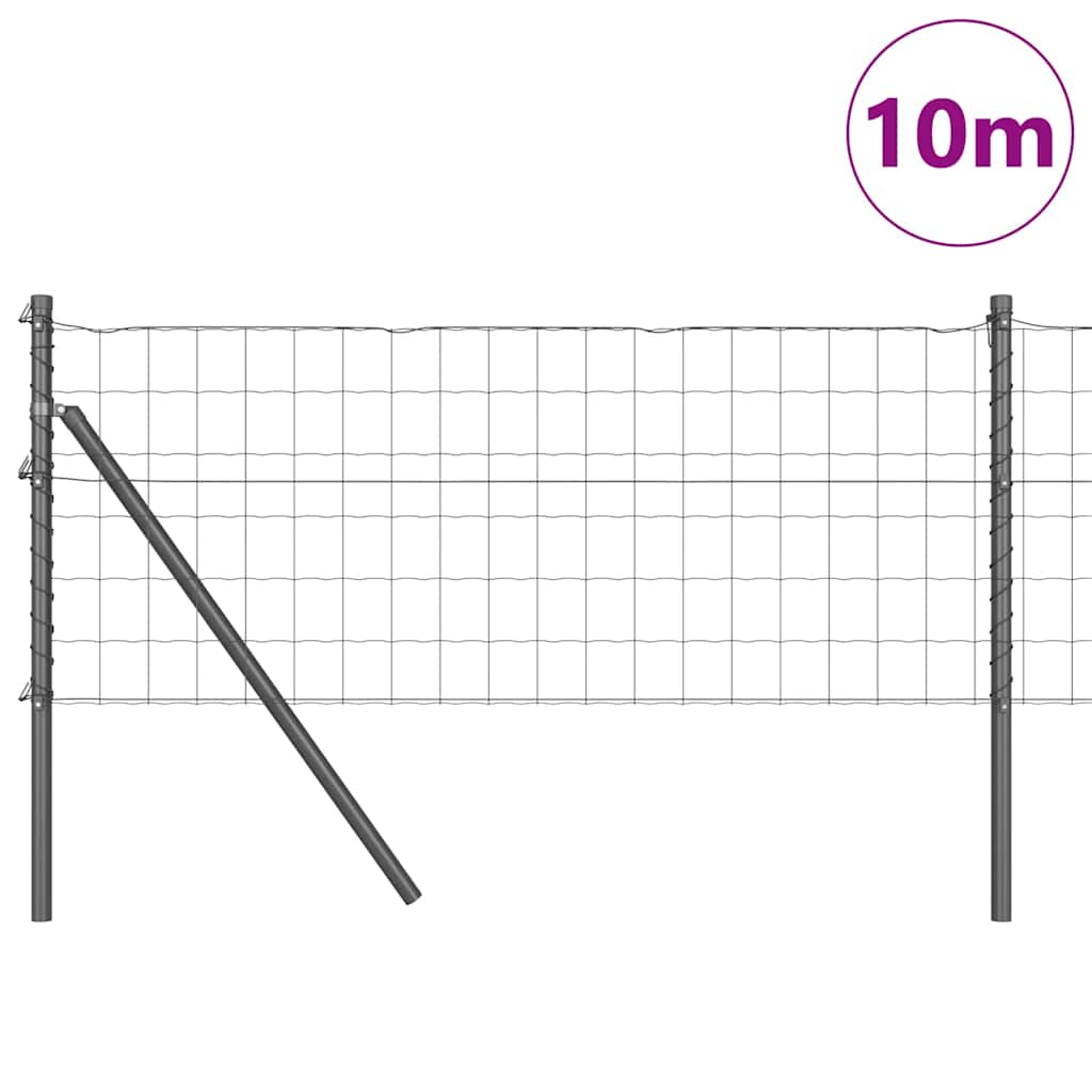 Valla vidaxl con poste gris 0,6 x 10 m acero y PVC