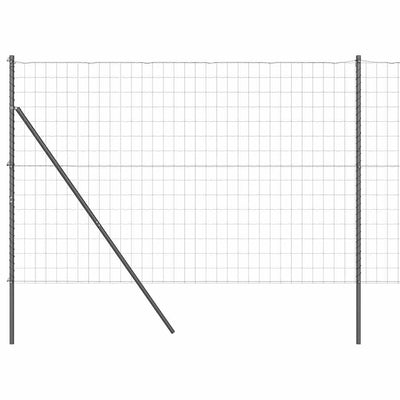 Valla vidaxl con poste gris 1,5 x 10 m acero y PVC