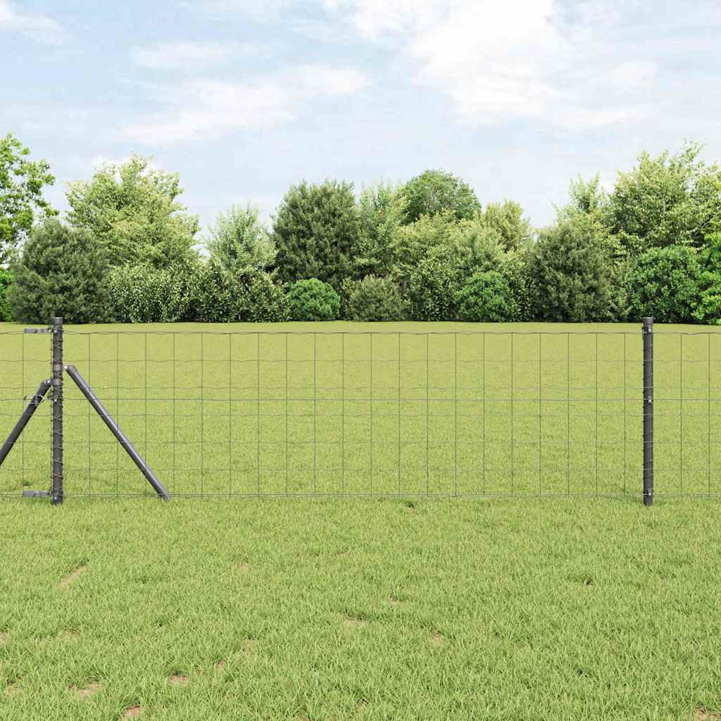 Valla vidaxl con poste gris 0,6 x 10 m acero y PVC