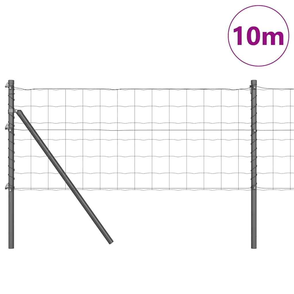 Valla vidaxxl con poste acero gris 0,8 x 10 m