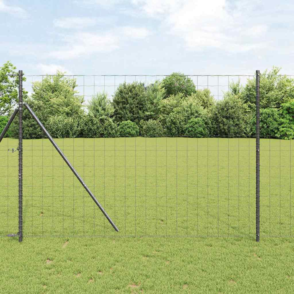 Valla vidaxl con poste acero gris 1,5 x 10 m